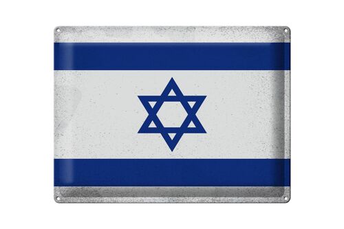 Blechschild Flagge Israel 40x30cm Flag of Israel Vintage