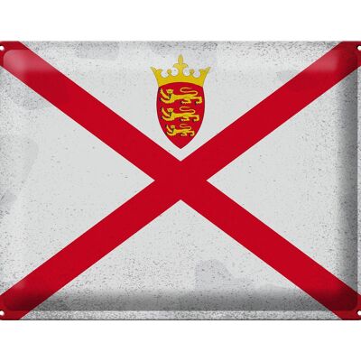 Cartel de chapa Bandera Jersey 40x30cm Bandera de Jersey Vintage
