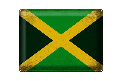 Blechschild Flagge Jamaika 40x30cm Flag of Jamaica Vintage