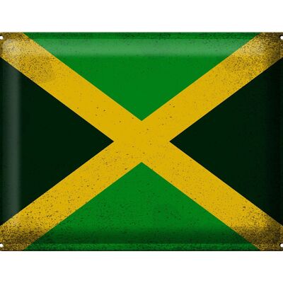 Blechschild Flagge Jamaika 40x30cm Flag of Jamaica Vintage