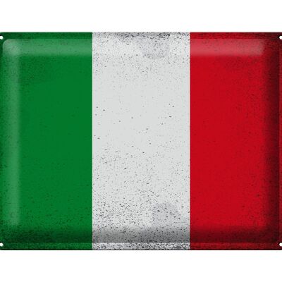 Targa in metallo Bandiera Italia 40x30cm Bandiera dell'Italia Vintage