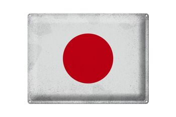Signe en étain drapeau japon 40x30cm drapeau du japon Vintage 1