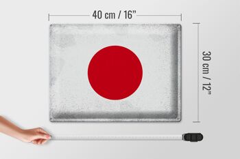 Signe en étain drapeau japon 40x30cm drapeau du japon Vintage 4