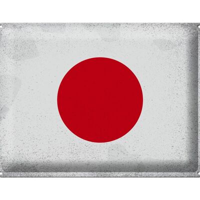 Bandera de cartel de hojalata de Japón, 40x30cm, bandera de Japón Vintage