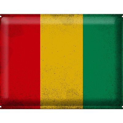 Cartel de chapa Bandera de Guinea 40x30cm Bandera de Guinea Vintage