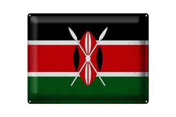 Signe en étain drapeau du Kenya 40x30cm drapeau du Kenya Vintage 1