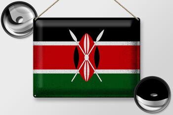 Signe en étain drapeau du Kenya 40x30cm drapeau du Kenya Vintage 2