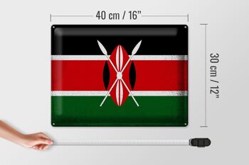 Signe en étain drapeau du Kenya 40x30cm drapeau du Kenya Vintage 4
