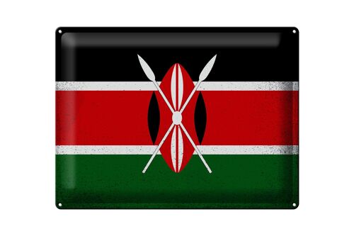Blechschild Flagge Kenia 40x30cm Flag of Kenya Vintage