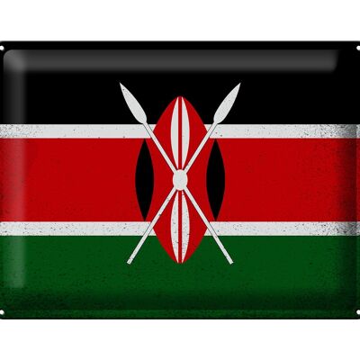 Blechschild Flagge Kenia 40x30cm Flag of Kenya Vintage