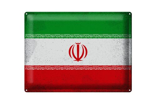 Blechschild Flagge Iran 40x30cm Flag of iran Vintage