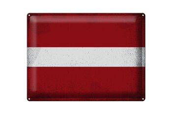 Drapeau en étain de la Lettonie, 40x30cm, drapeau de la Lettonie, Vintage 1