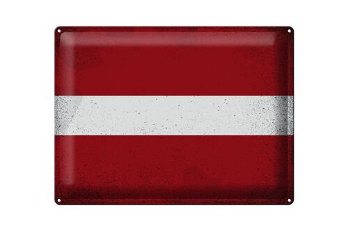 Blechschild Flagge Lettland 40x30cm Flag of Latvia Vintage
