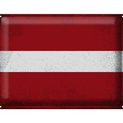 Blechschild Flagge Lettland 40x30cm Flag of Latvia Vintage