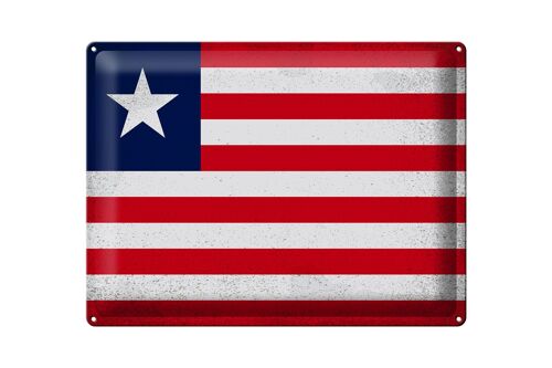 Blechschild Flagge Liberia 40x30cm Flag of Liberia Vintage