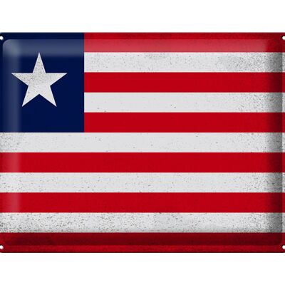 Cartel de chapa Bandera de Liberia 40x30cm Bandera de Liberia Vintage