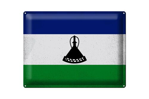 Blechschild Flagge Lesotho 40x30cm Flag of Lesotho Vintage