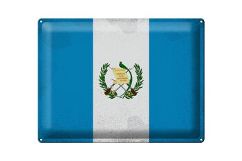 Signe en étain drapeau Guatemala 40x30cm drapeau Guatemala Vintage 1