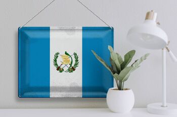 Signe en étain drapeau Guatemala 40x30cm drapeau Guatemala Vintage 3