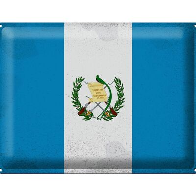 Signe en étain drapeau Guatemala 40x30cm drapeau Guatemala Vintage