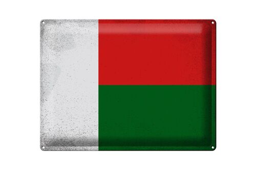 Blechschild Flagge Madagaskar 40x30cm Madagascar Vintage