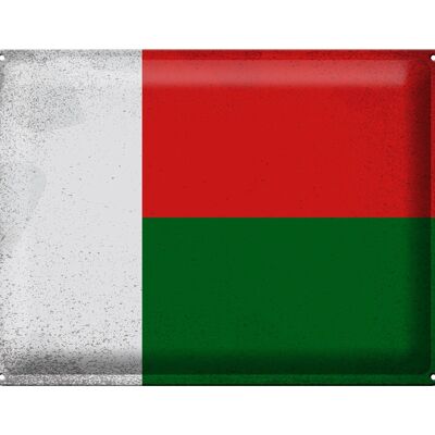 Blechschild Flagge Madagaskar 40x30cm Madagascar Vintage