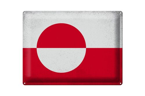 Blechschild Flagge Grönland 40x30cm Flag Greenland Vintage