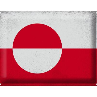 Blechschild Flagge Grönland 40x30cm Flag Greenland Vintage