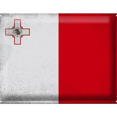 Blechschild Flagge Malta 40x30cm Flag of Malta Vintage