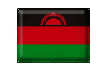 Drapeau en étain du Malawi, 40x30cm, drapeau du Malawi, Vintage 1