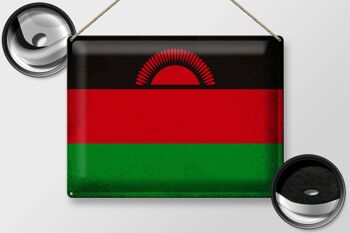 Drapeau en étain du Malawi, 40x30cm, drapeau du Malawi, Vintage 2