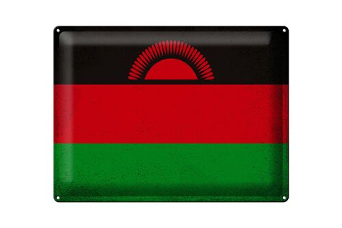 Blechschild Flagge Malawi 40x30cm Flag of Malawi Vintage