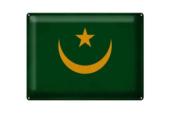 Signe en étain drapeau mauritanie 40x30cm mauritanie Vintage 1