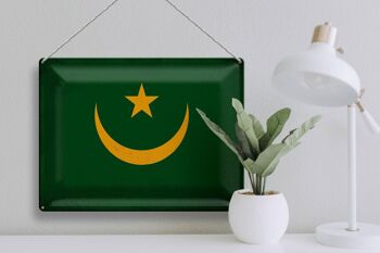 Signe en étain drapeau mauritanie 40x30cm mauritanie Vintage 3