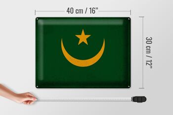 Signe en étain drapeau mauritanie 40x30cm mauritanie Vintage 4