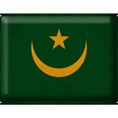 Cartel de chapa Bandera de Mauritania 40x30cm Mauritania Vintage