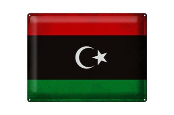 Signe en étain drapeau Libye 40x30cm drapeau de la Libye Vintage 1