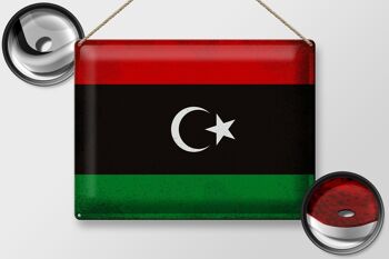 Signe en étain drapeau Libye 40x30cm drapeau de la Libye Vintage 2
