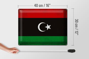 Signe en étain drapeau Libye 40x30cm drapeau de la Libye Vintage 4