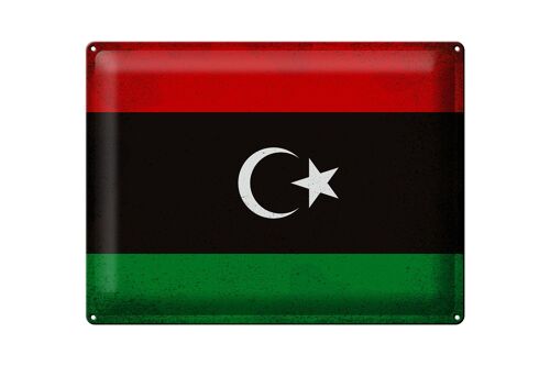 Blechschild Flagge Libyen 40x30cm Flag of Libya Vintage