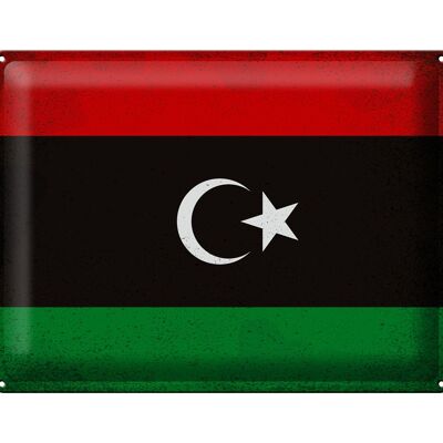 Cartel de chapa Bandera de Libia 40x30cm Bandera de Libia Vintage