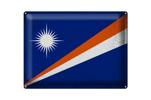Blechschild Flagge Marshallinseln 40x30cm Flag Vintage