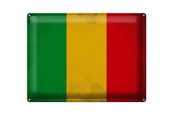 Signe en étain drapeau Mali 40x30cm drapeau du Mali Vintage 1