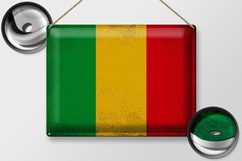 Signe en étain drapeau Mali 40x30cm drapeau du Mali Vintage 2