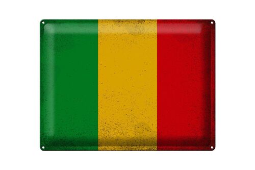 Blechschild Flagge Mali 40x30cm Flag of Mali Vintage