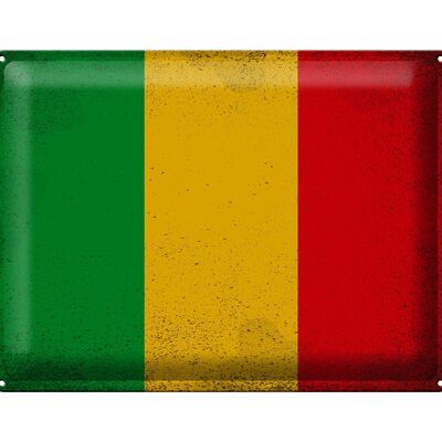 Signe en étain drapeau Mali 40x30cm drapeau du Mali Vintage