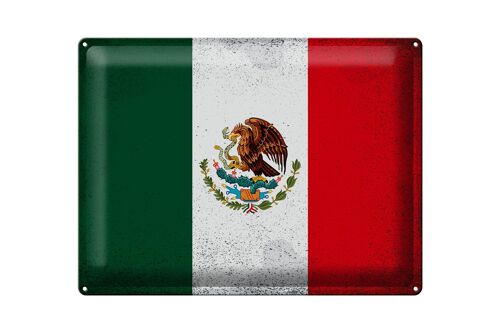 Blechschild Flagge Mexiko 40x30cm Flag of Mexico Vintage