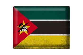 Signe en étain drapeau Mozambique 40x30cm drapeau Mozambique Vintage 1