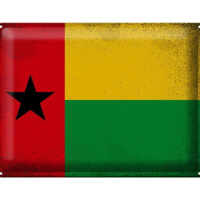 Cartel de chapa Bandera Guinea-Bissau 40x30cm Guinea Vintage