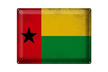 Signe en étain drapeau Guinée-Bissau 40x30cm Guinée Vintage 1